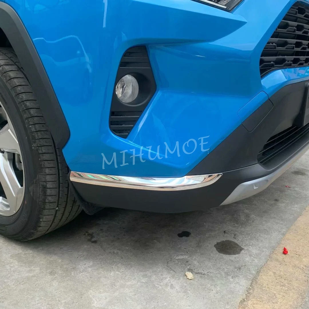 

For 2019 2020 Toyota RAV4 Stainless Steel Front Bumper Side Protector Fender Strips