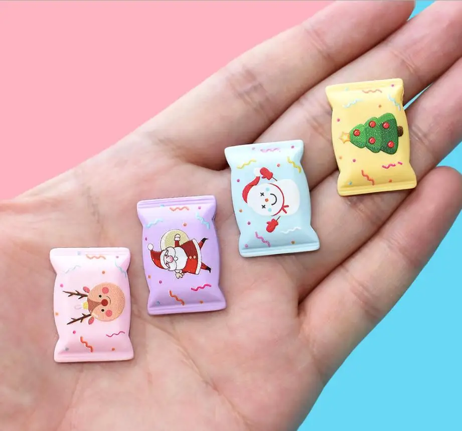 

DIY Resin Flatback Kawaii Christmas Candy Charms DIY Scrapbooking For Children's Headwear Gifts Accessories