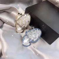 okily elegant gold and silver color zirconia butterfly brooches pin for men coat suit corsage broochpins jewelry accessories
