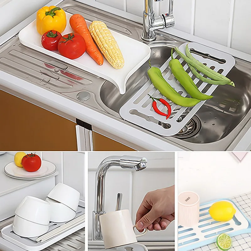 Пластиковая сушилка для слива фруктов лоток посуды большая раковины столешница