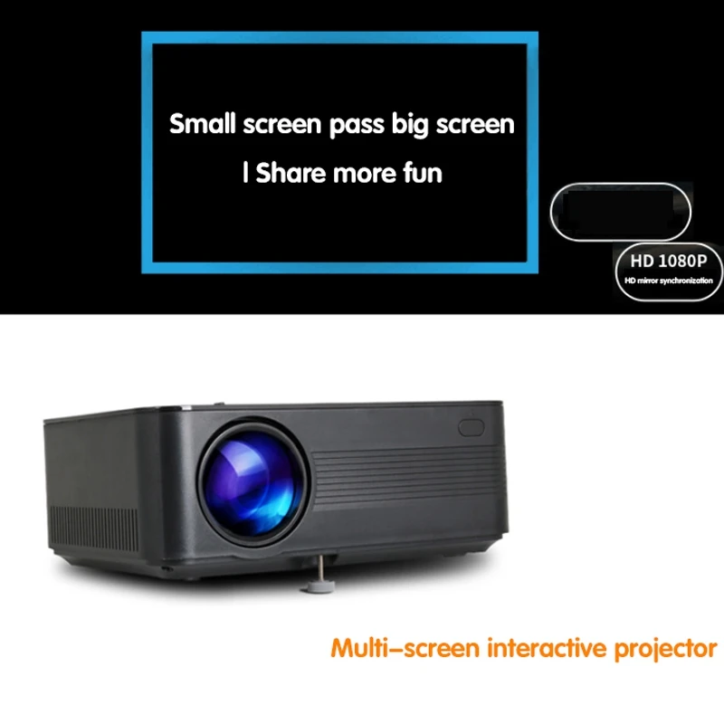 

Projector Smart Home Portable Projector Mobile Phone Same Sn 1080P HD 2100 Lumens EU Plug