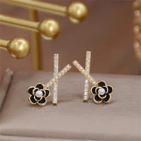 new both wear earrings charm pearl ear stud exquisite romantic flower luxury earring simple classic temperament earring gift