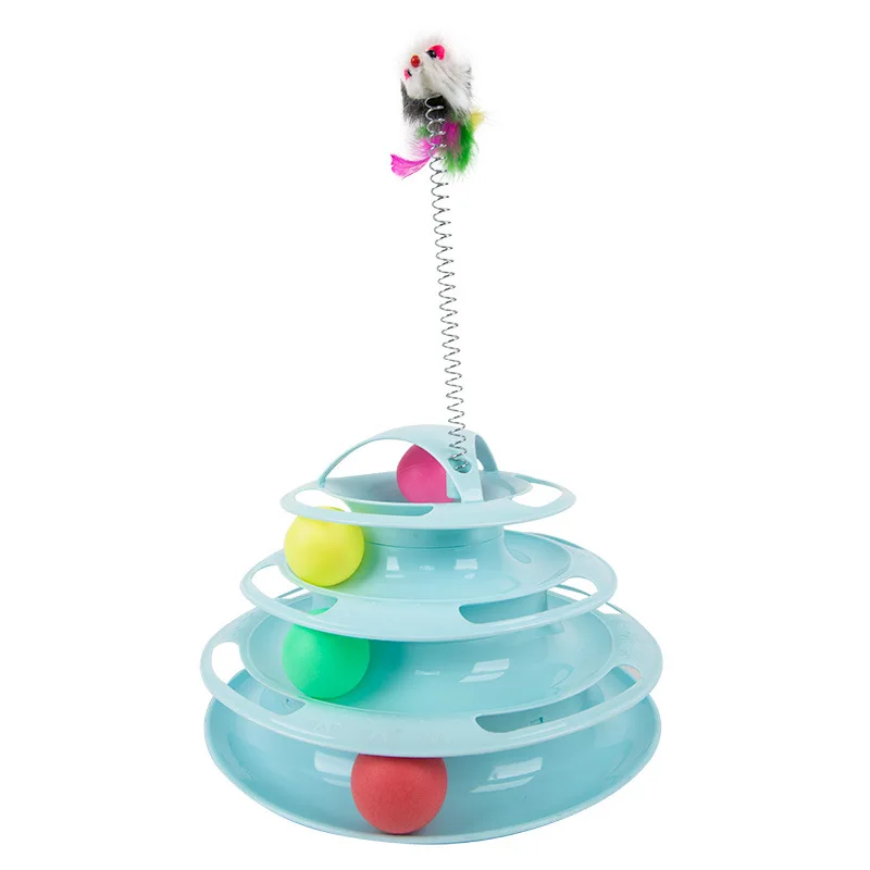 

Hot Sale Cat Toy Cat Crazy Ball Disk Intelligence Triple Cat Funny Toys for Cats with Balls Play Toys Interactive Toy