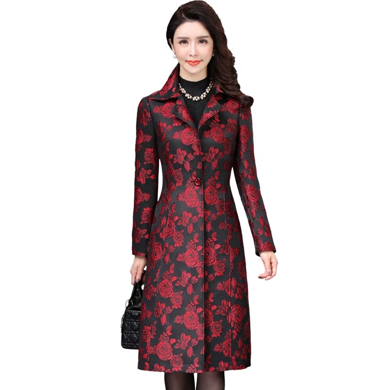 Женское длинное пальто осенне-зимнее большого размера для женщин среднего
