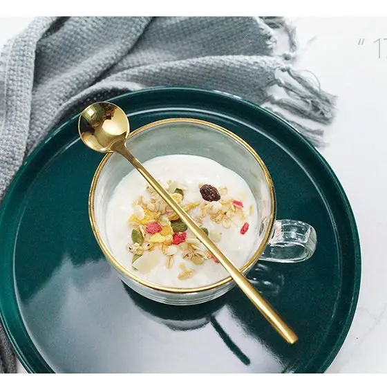 

Stainless Steel Coffee Spoon Long short Handle Ice Cream Dessert Tea Spoon Tableware set Kitchen Accessories