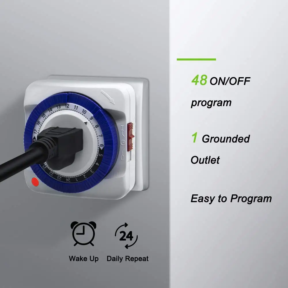 Электрический механический выход таймер ЕС США Plug 48 вкл/выкл программы