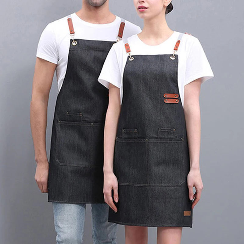 

Unisex Fashion Chef Cook Kitchen Apron Coffee Shop Hairdresser Sleeveless Work Uniform Bib Work Clothing Antifouling Aprons