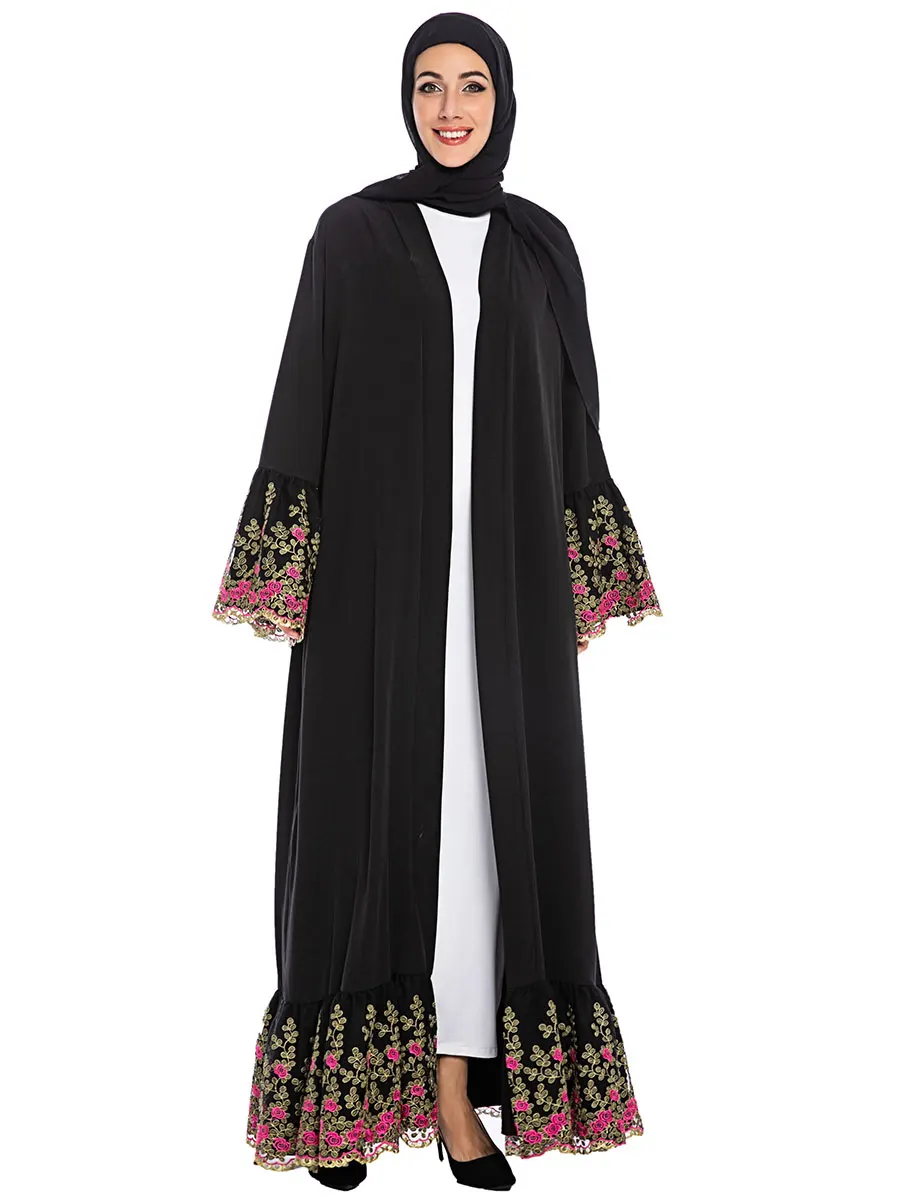 Abaya Дубай марокканское платье Кафтан модный простой черный принт свободный Caftan