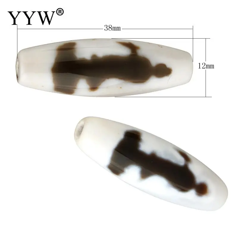 2 шт./лот класс А натуральные тибетские Агаты Dzi бусины белые овальные Kuanyin &amp Two Tone