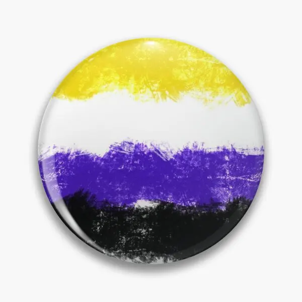 

Non Binary Flag Customizable Soft Button Pin Clothes Lover Funny Gift Decor Metal Creative Jewelry Hat Brooch Women Collar