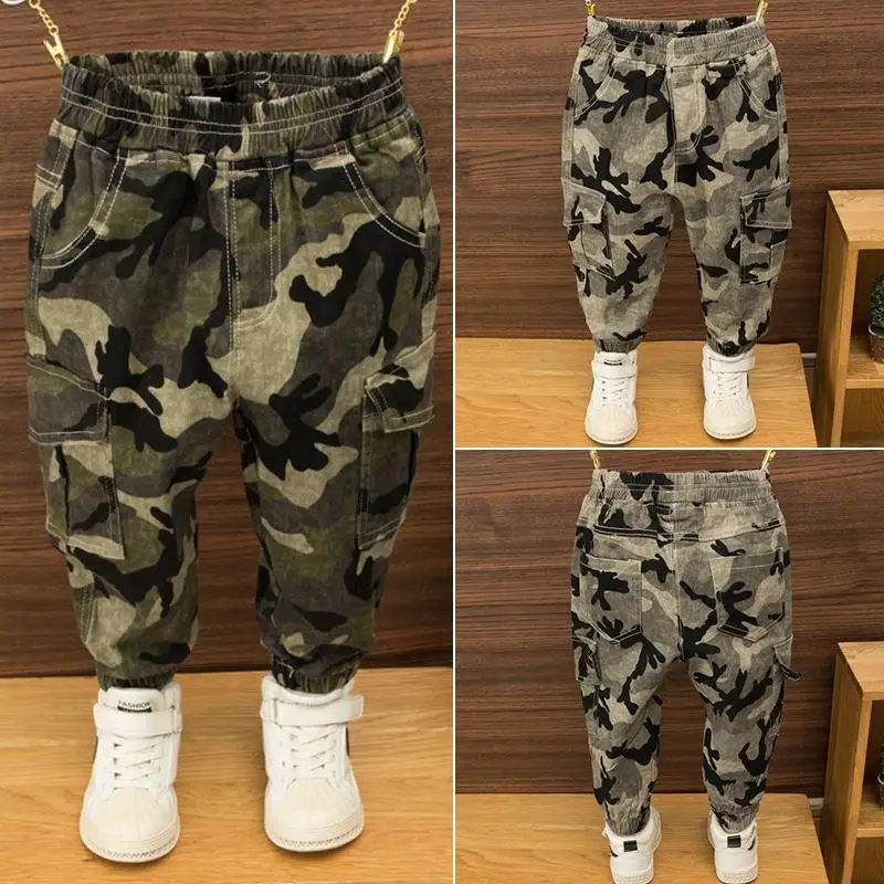 

BABY Boys Camouflage overalls 2-7 years old print Camouflage pants Spring and Autumn Cotton Trousers boy pants overalls