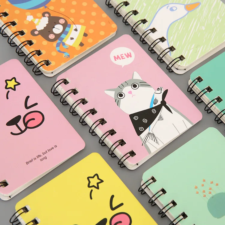 4 pcs Special Creative Cartoon Cute Thickened Coil Notebook Notepad Portable Student Stationery Book Wholesale Factory