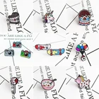 Милые Мультяшные Зубы вампира, цвет цветов, цветовой шар, дом, скейтборд, леденец, булавка, милая фотография для детей