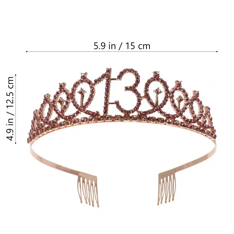 

1 Set Rhinestone Crown Hair Comb and Etiquette Ribbon Decoration Head Accessory