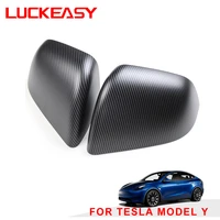 for tesla model y exterior carbon fiber rearview mirror shell modely 2021 car rearview mirror protection decoration accessories