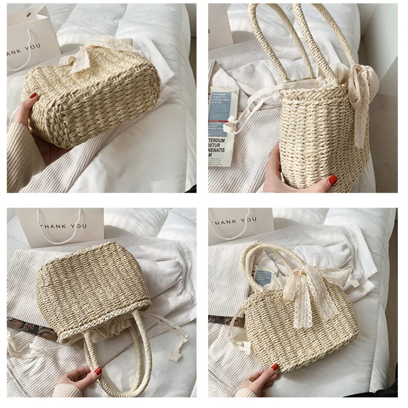 

2021 Summer Women Bags Fashion Straw Handbags for Women Top Handle Handbags Bolsos Para Mujer