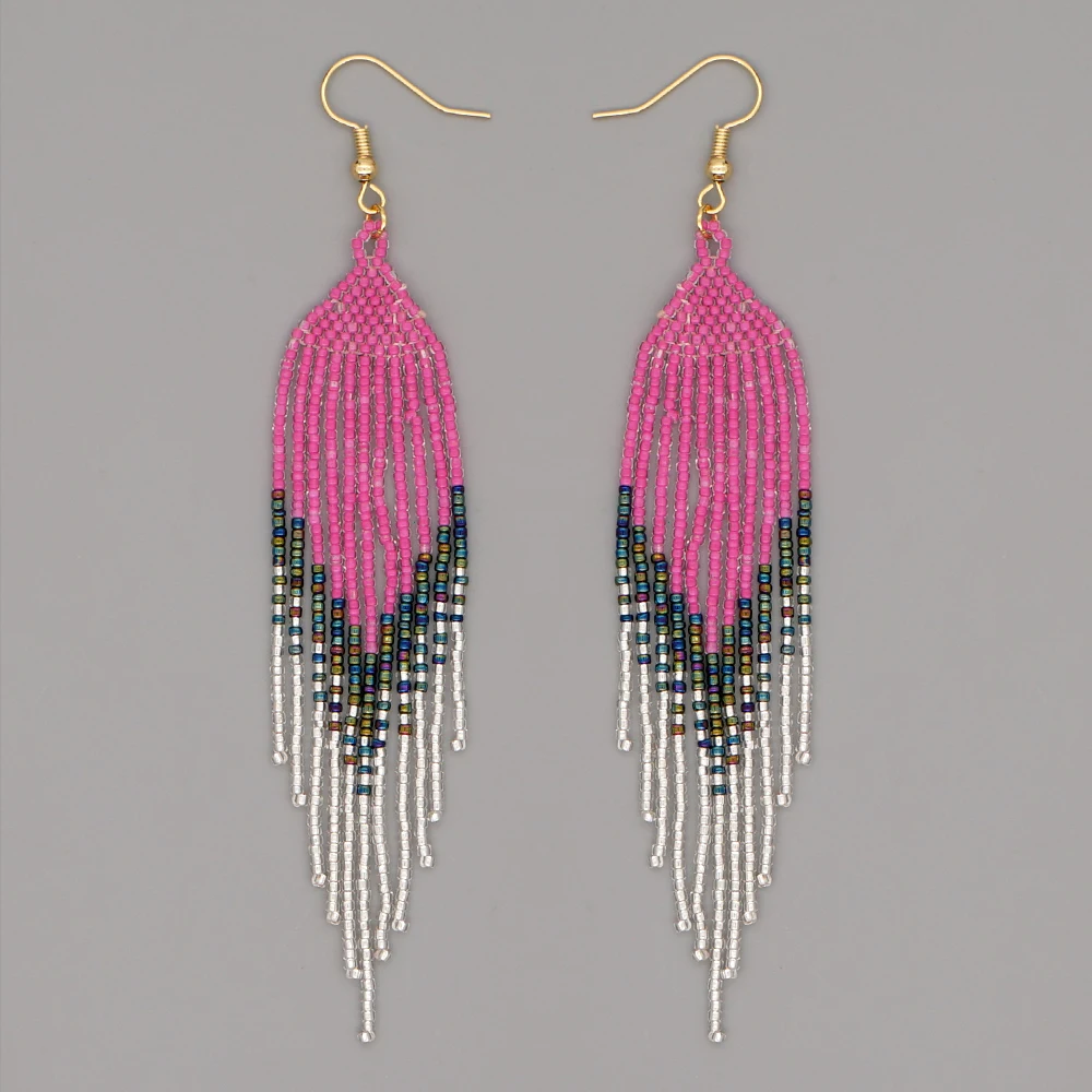 

Go2boho Beaded Earrings Jewellery Native Tassel American Beads Earring For Women African Jewelry Handmade Fringe Ear Ring Ladies