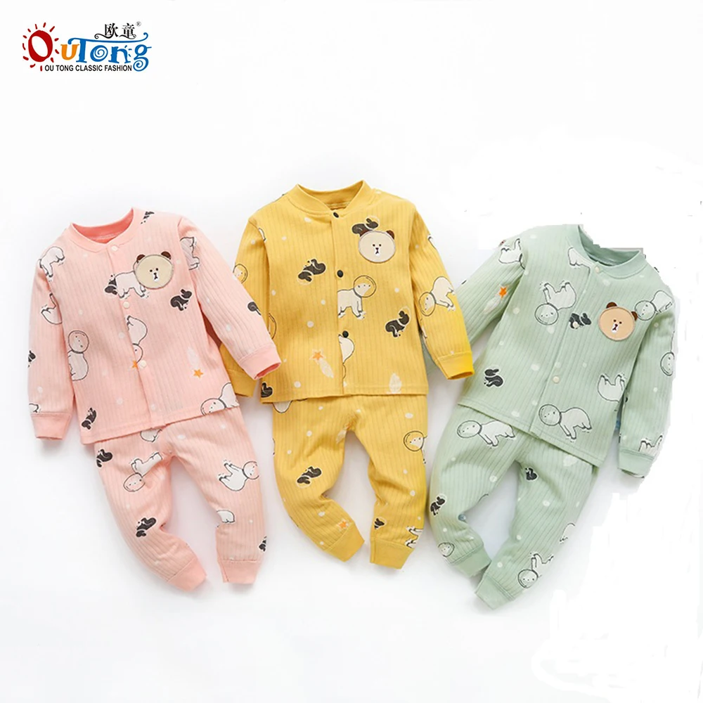 

Outong 3 предмета в комплекте для маленьких детей и новорожденных, одежда на весну и осень, с рисунком из мультфильма, футболка с длинными рукав...