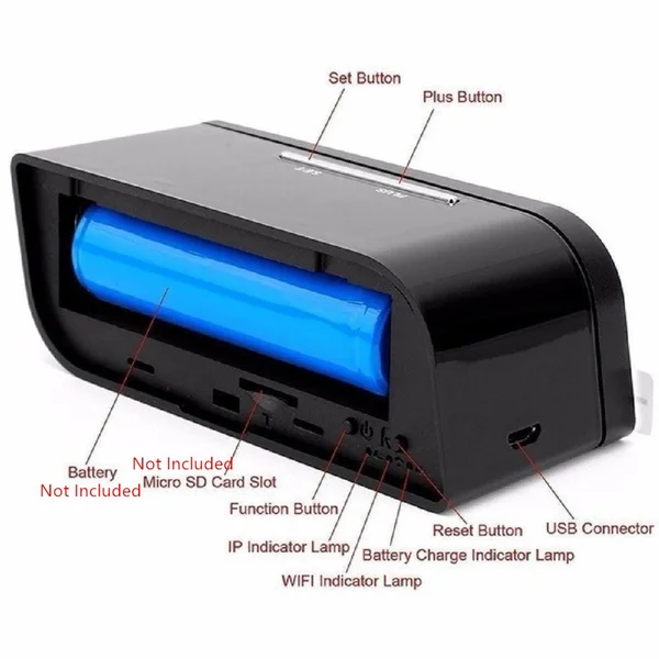 

HD 1080P Wireless WiFi IP Camera Motion Security Alarm Clock IR Cam