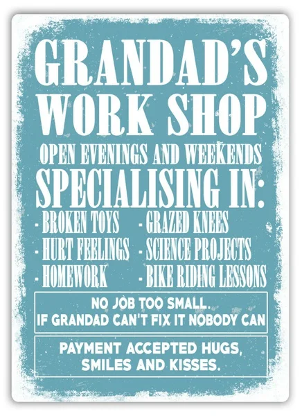 

Grandad's Workshop BLUE Tin Sign art wall decoration,vintage aluminum retro metal sign,iron painting