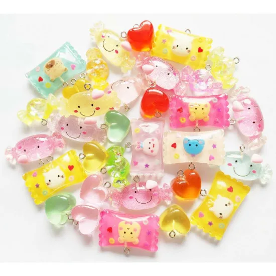 

100pcs Mixed Candy Charms Picked at Random T024