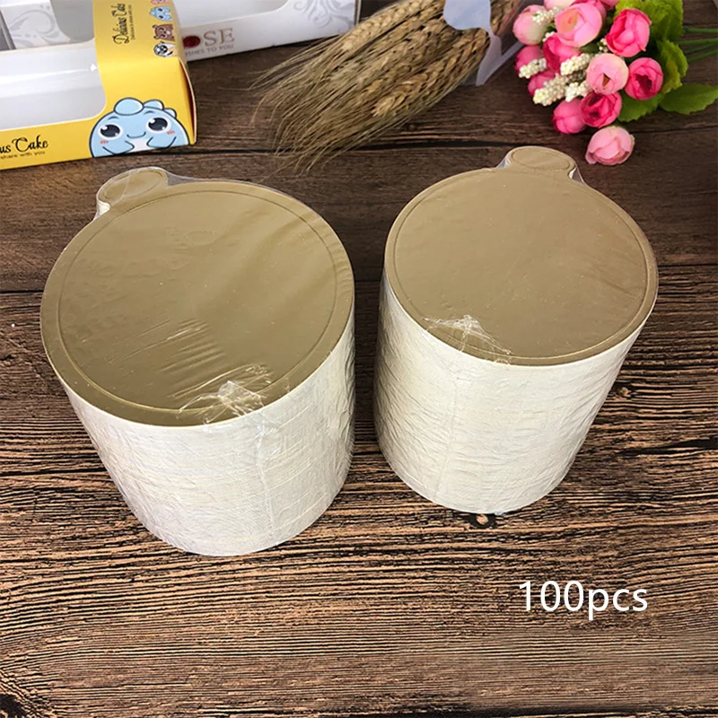 100Pcs 8/9cm Round Cake Board Mousse Pad Card Dessert Baking Pastry Display Trayv for Wedding Birthday Party Decor - купить по