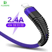 Кабель Floveme USB-Lightning, 2,4А, для iPhone и iPad.