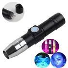 Светодиодный ультрафиолетовый фонарик с зарядкой через Usb, фонарь с черсветильник светом для обнаружения денег и наличных денег, 365 нм