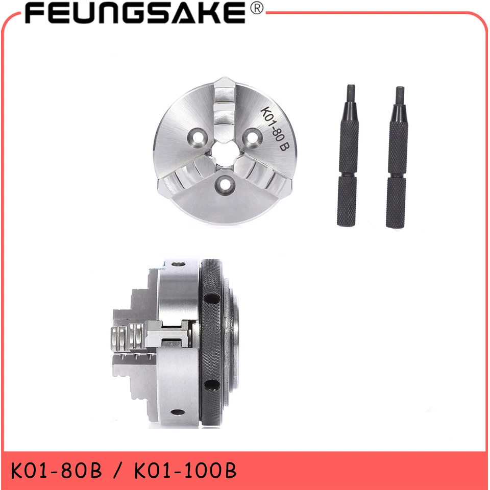 Патрон для токарного станка с ручным управлением K01 80B мини 3 кулачковый патрон 14*1