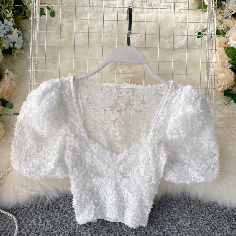 Топ с коротким рукавом и V-образным вырезом в стиле ретро топ без рукавов короткой