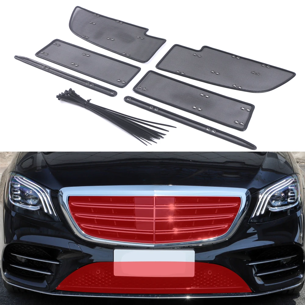 

For Mercedes-Benz S-Class W222 2015-2021 Car Accessories Front Grille Insert Net Anti-insect Dust Garbage Proof Inner Cover Mesh