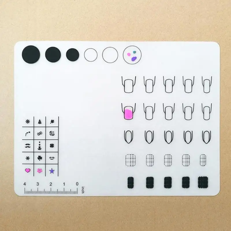 Пластина силиконовая для наполнения гель лаком форма маникюра Типсы цветной