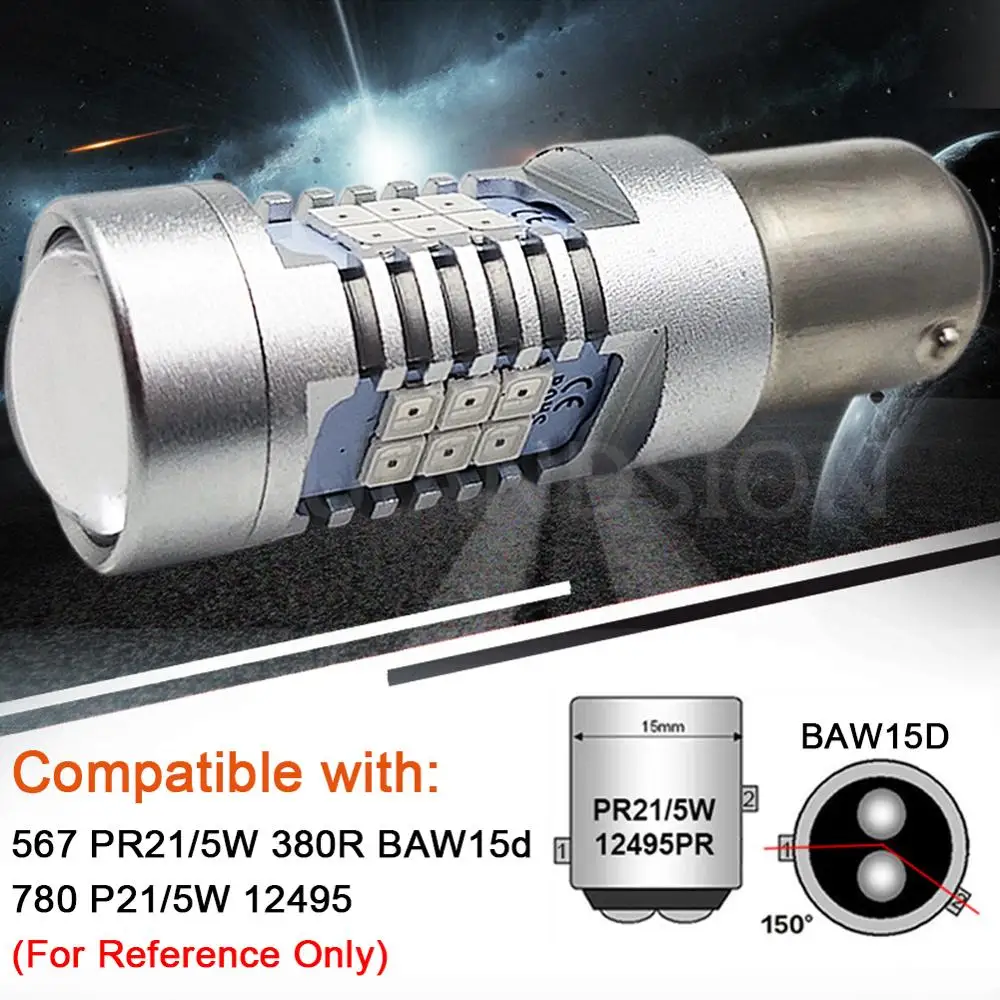 Автомобильный стоп-сигнал BAW15D PR21/5W 12495PR 2835 2 шт. 21SMD СВЕТОДИОДНЫЙ Светодиодная