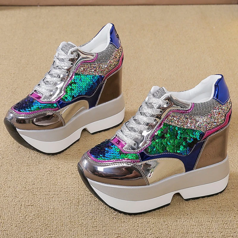 Женские кроссовки на платформе Fujin Белые Повседневные дышащие плоской подошве