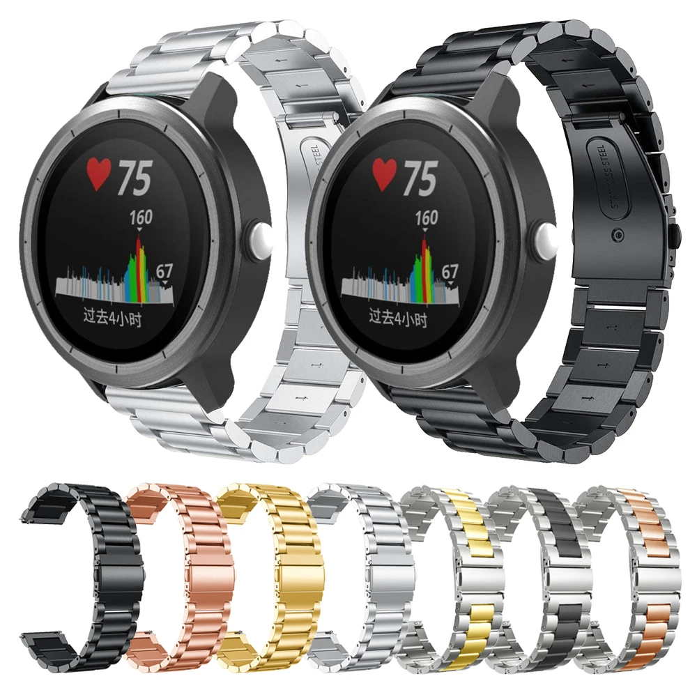 Металлический браслет из нержавеющей стали для Garmin vivoactive 3 музыкальный ремешок