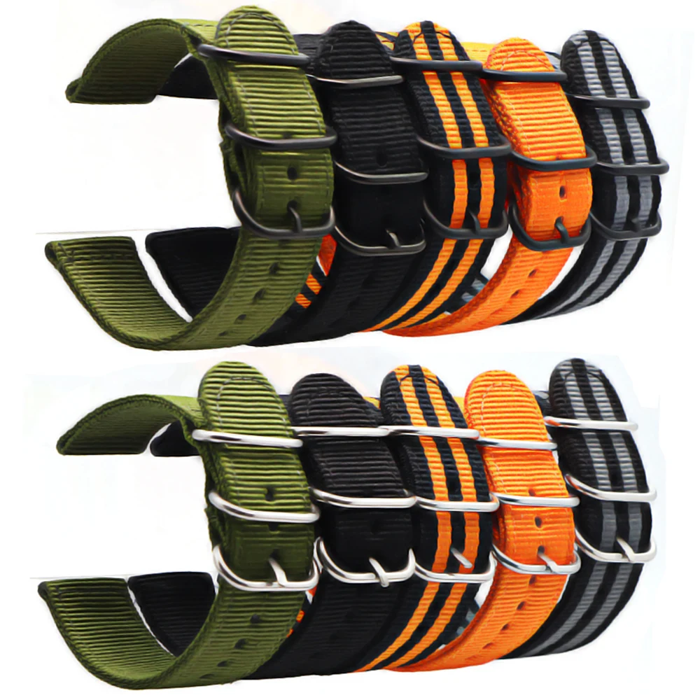 

Ремешок нейлоновый для Samsung Gear S3 Frontier S2, 6 цветов, с черной пряжкой, 18 мм 20 мм 22 мм 24 мм