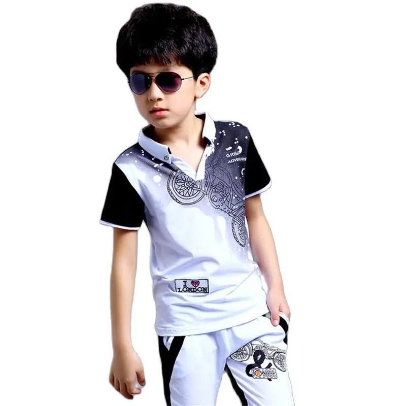 Летние хлопковые комплекты для мальчиков Новинка 2021 года Корейская версия