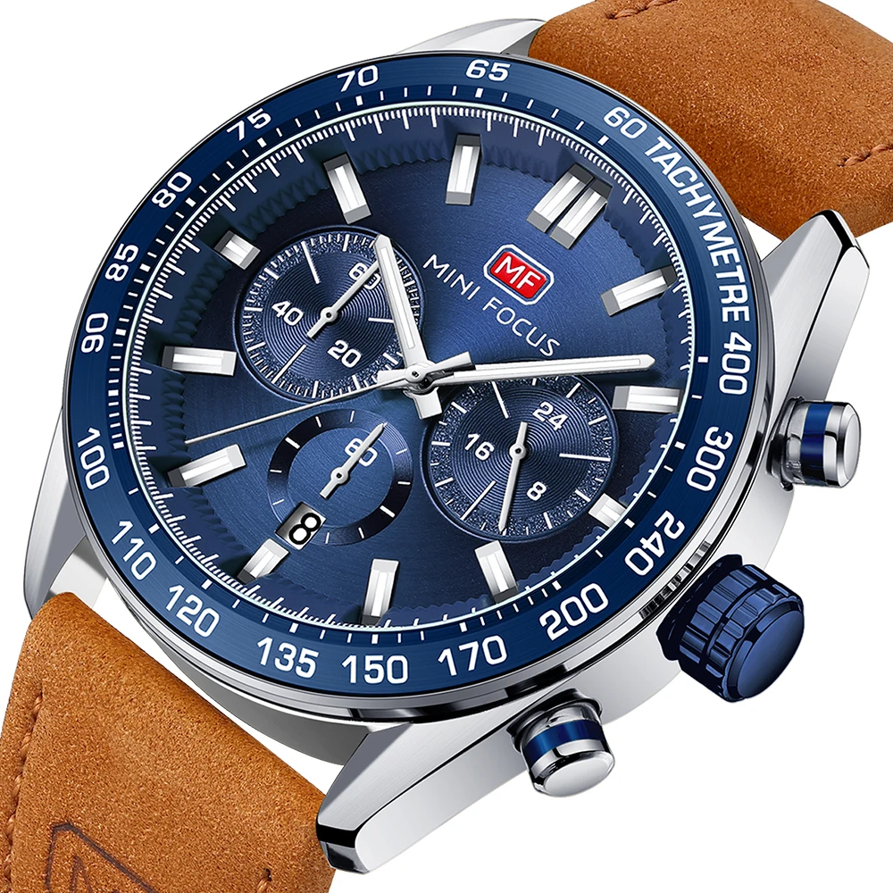 

Men's Watches Top Brand Luxury Sport Fashion Quartz Wristwatch Brown Leather Strap Luminous Hands Reloj Hombre Relogio Masculino