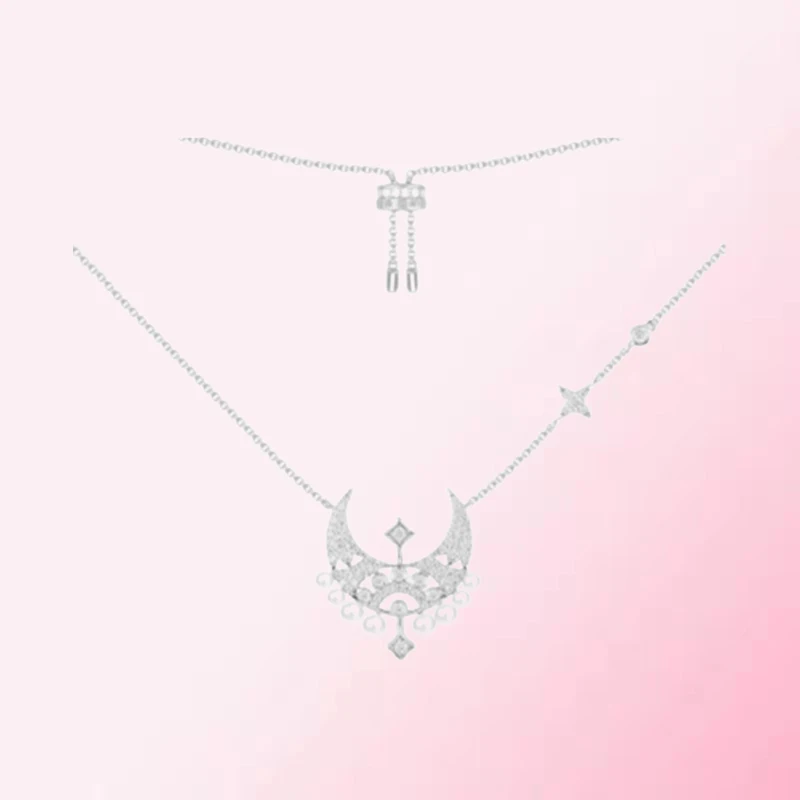 

1:1 Make 925 Sterling Silver Customized Meniscus Pearl Personalized Fashion Necklace