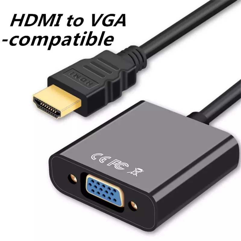 1080P HDMI-совместимый с VGA кабель преобразователь цифровой аналоговый HD HD-MI Male к Famale