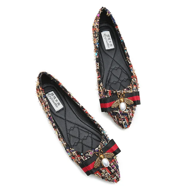 Размера плюс модная женская обувь Стразы на плоской подошве легкий дышащий