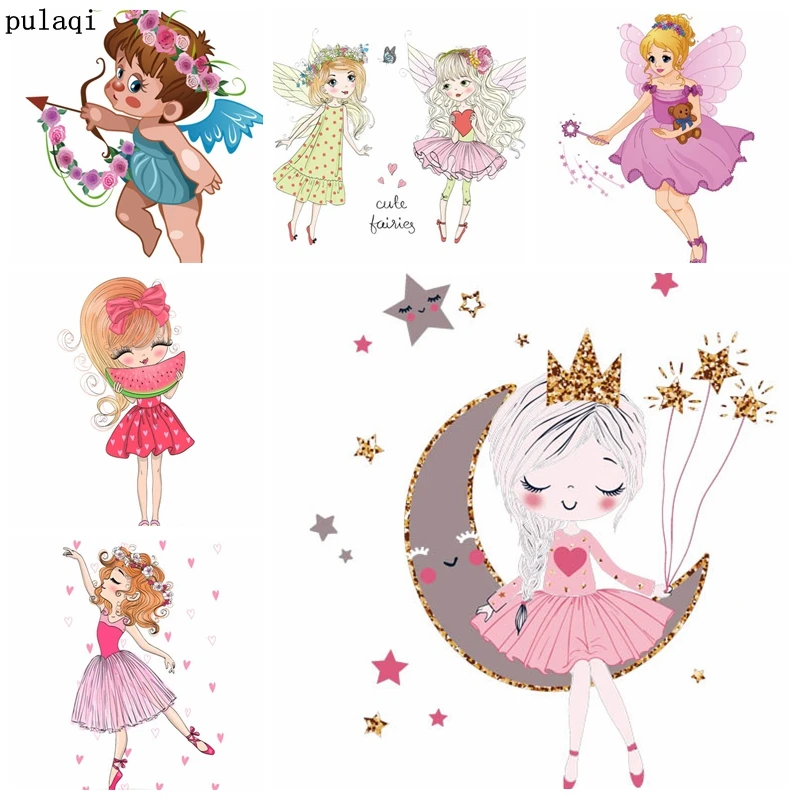 DIY Pulaqi термо Стикеры для одежды теплопередача Винил Ангел патч утюжок на одежду