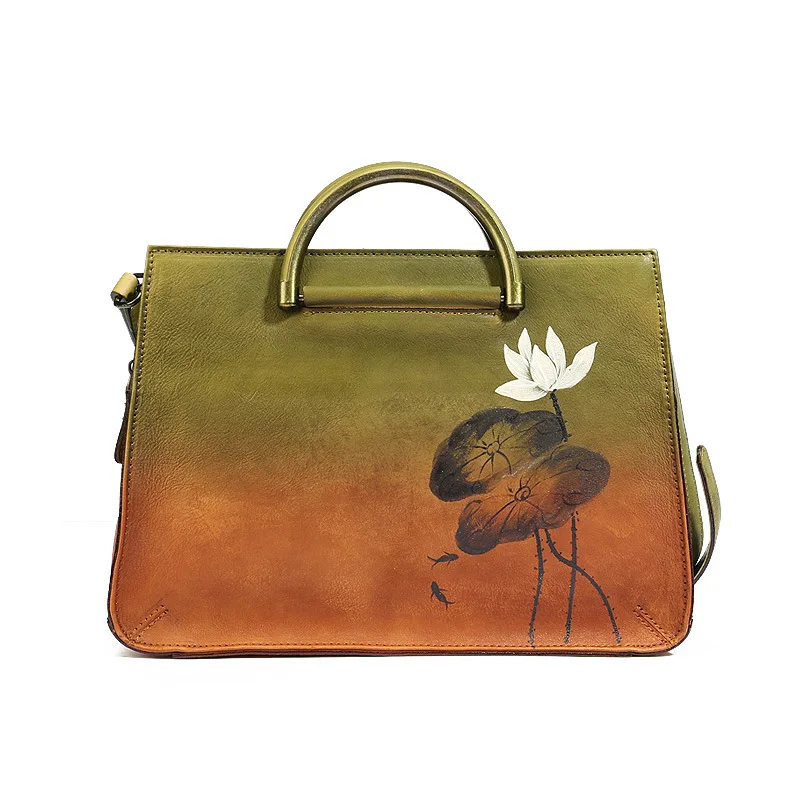 

Women Bag 2020 Genuine Leather Retro Gradient Personality Fashion Designer Luxury New Handbags Crossbody Messenger Shoulder Bags