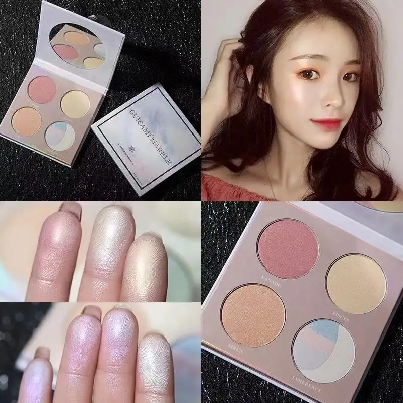 

4 Color Highlighter Makeup Shimmer Powder Illuminator Highlight Face Contour Bronzer Make up Highlighter Contour Powder Cosmetic