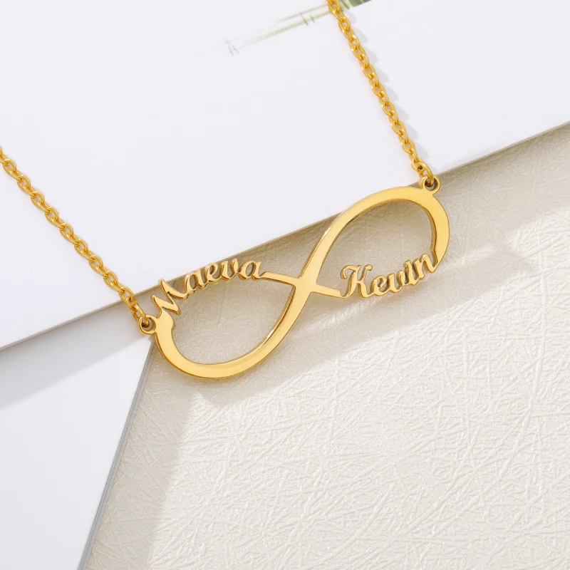 Ожерелье с двумя именами под заказ персонализированное ожерелье чокер в стиле