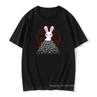 Милая яркая Мужская футболка с изображением белого кролика, женская футболка черного цвета с логотипом Батлера, хлопковая Футболка с изображением кролика