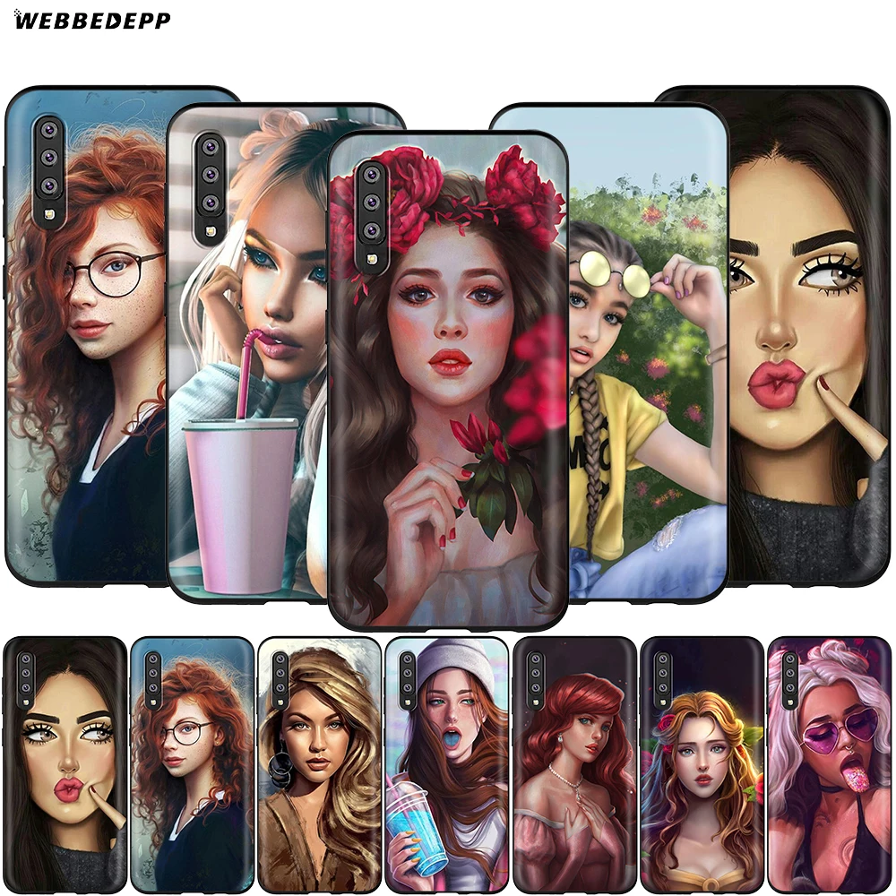 Webbedepp красивая модная одежда для девочек чехол Samsung Галактики S7 S8 S9 S10 Edge Plus Note 10 8 9