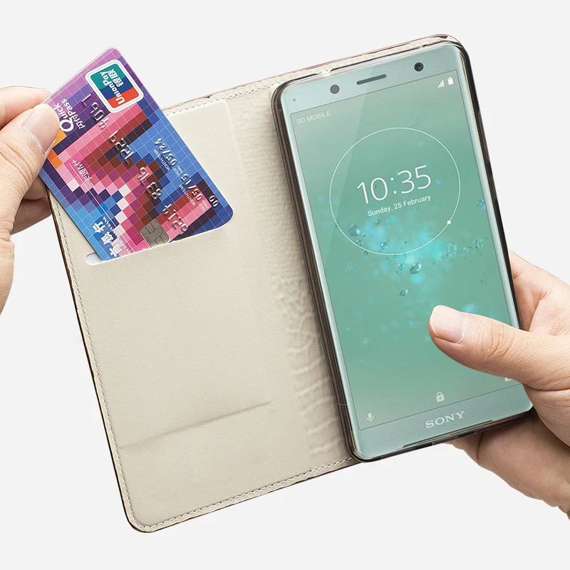 Кожаный чехол для телефона Sony Xperia Z2 Z3 Z4 Z5 X XZ1 XZ2 XZ3 XZ4 Compact XA XA1 XA2 ultra XZ Premium xperia 5 8 10 plus
