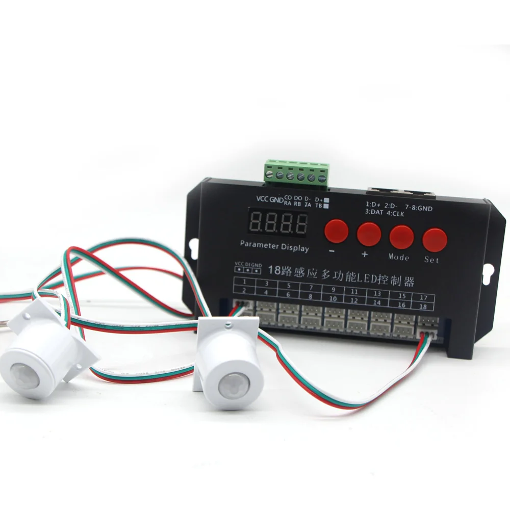 Светодиодный контроллер для лестницы питание 12 В двойной датчик движения