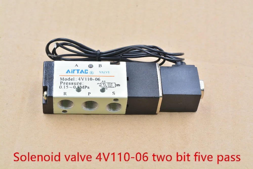 4V110-06 5 Way 2 Положение 1/8 &quotПневматический Соленоидный клапан с проводом DC12V DC24 AC110
